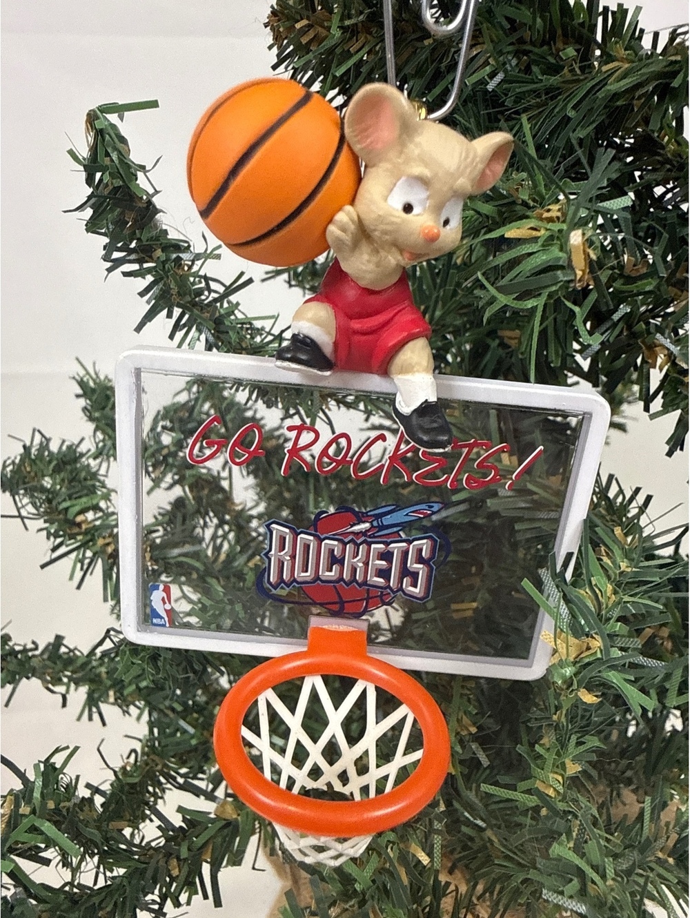 NBA Houston Rockets Basketball Mouse Christmas Ornament
